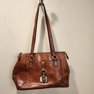 Etienne Aigner Camel Brown Leather Showlder bag